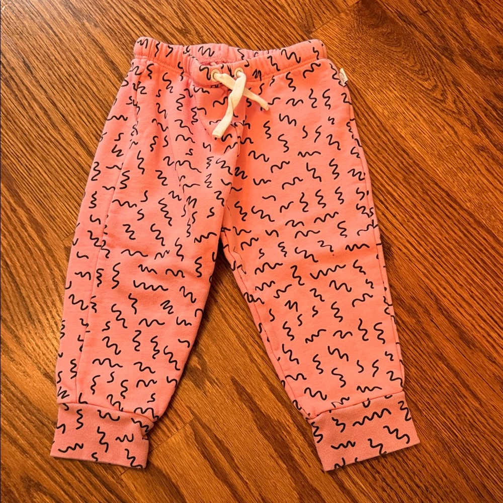 Stella McCartney Pink Jogger Pants with Black Squiggle Pattern